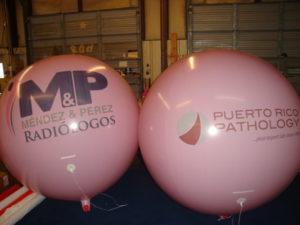 advertising balloons rental - custom pink color helium advertising balloons