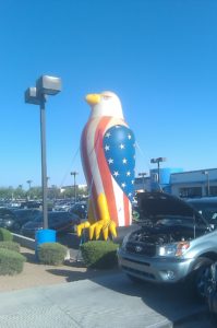 giant Eagle shape cold-air advertising inflatable available for rental
