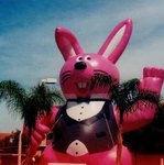 giant pink bunny advertising inflatables for rent